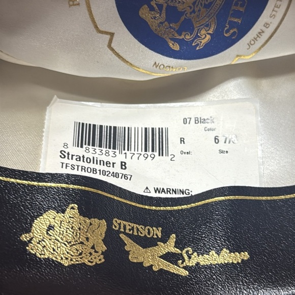 New Stetson Black Stratoliner B Fedora - Picture 5 of 6